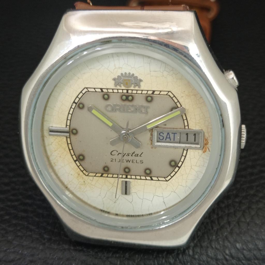Orient 46941 КРИСТАЛЛ АВТОМАТИЧЕСКИЕ ВИНТАЖНЫЕ ЯПОНИЯ МУЖСКИЕ ОРИГИНАЛЬНЫЕ ЧАСЫ С ЦИФЕРБЛАТОМ a706297-1