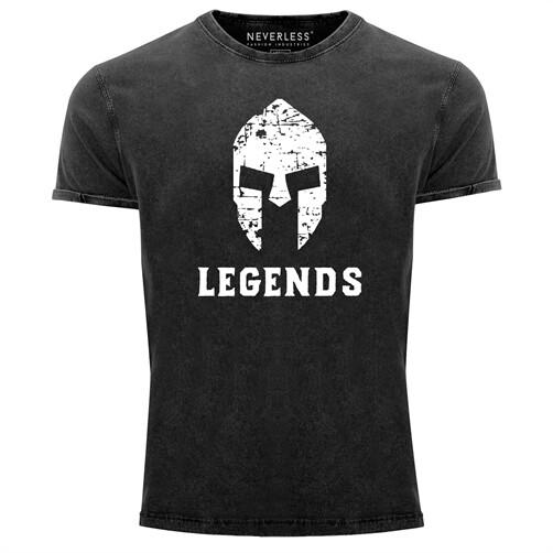 Cool trendy men's T-shirt Sparta Legends used look slim fit Neverless ®-