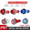 Промышленный разъем Мужской Женский разъем 3P/4P/5Pin Электрический разъем 16A 32A IP67 Водонепроницаемая настенная розетка 220V 380V