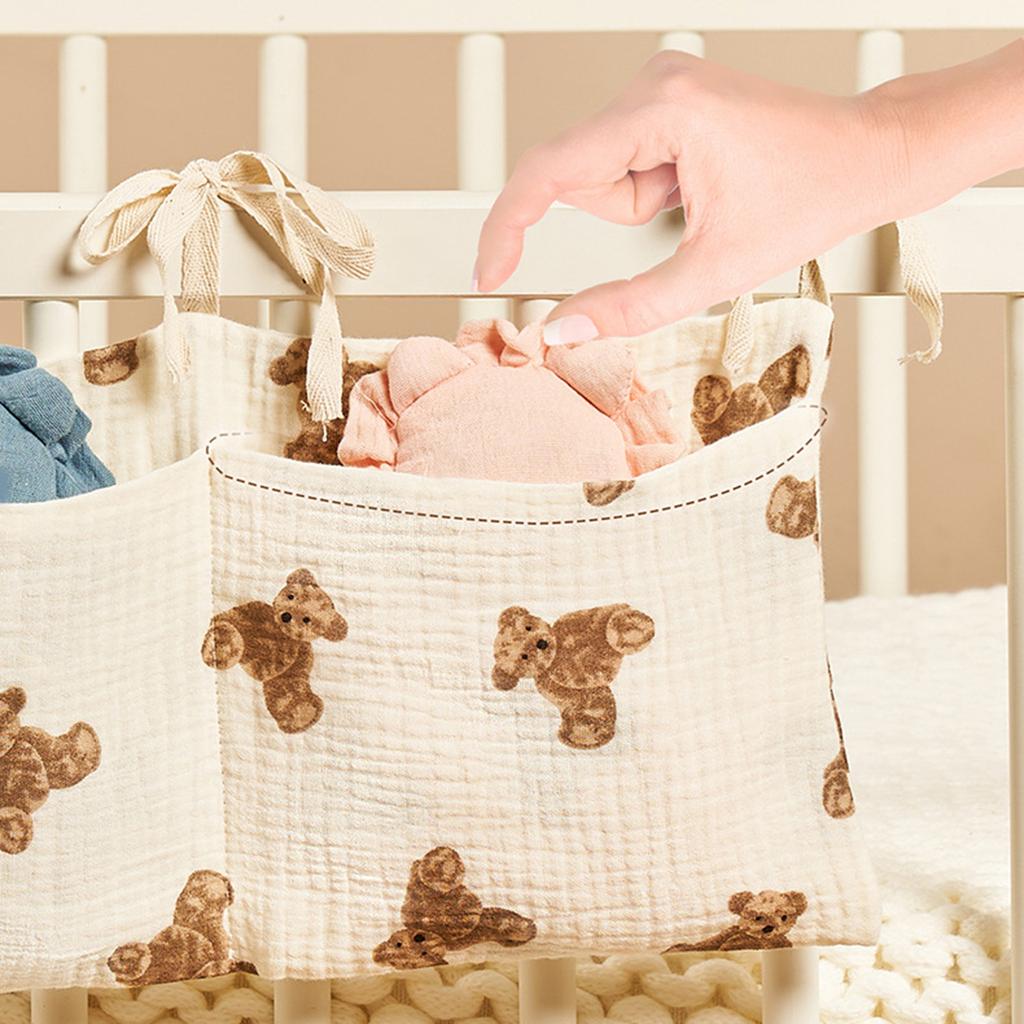 Сумка для хранения вещей Hangings для ребенка Удобная сумка для хранения детских вещей с двойными карманами для подгузников, бутылочек и мелких предметов