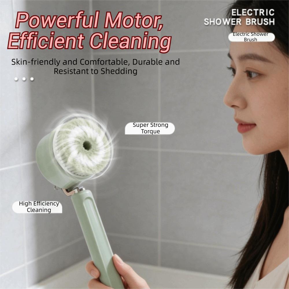 5-In-1 Electric Bath Brush Long Handle Back Rub Bath Brush Soft Hair Bath Brush for Bathrooms
