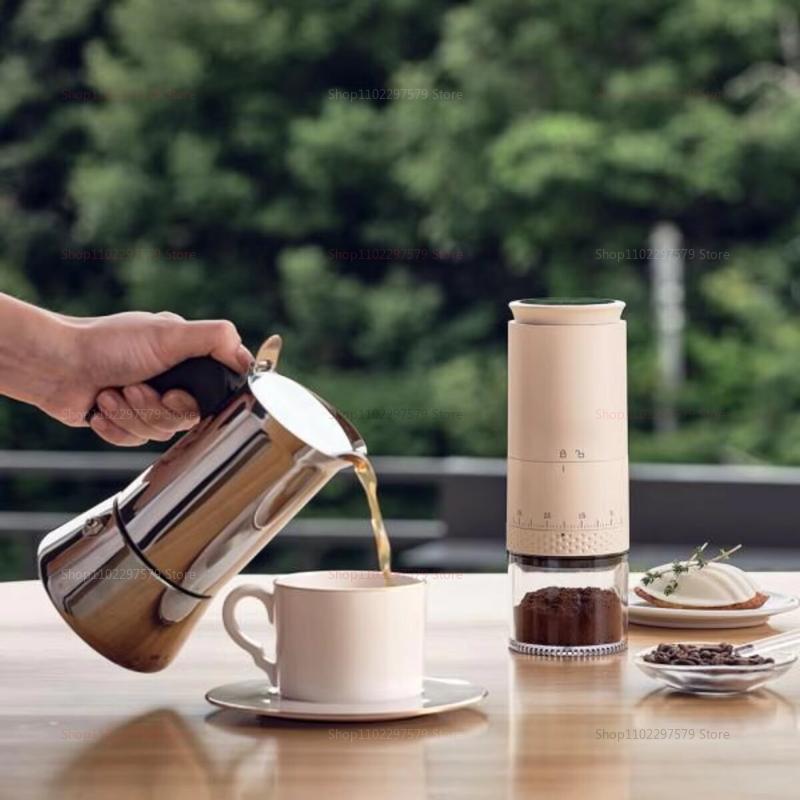 1500mAh Electric Coffee Grinder Externally Adjustable Type-C Charging Coffee Burr Grinder Bean Grinding Machine Coffee Maker