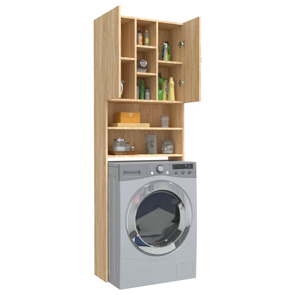 Washing Machine Cabinet in Sonoma Oak 64 x 25.5 x 190 cm