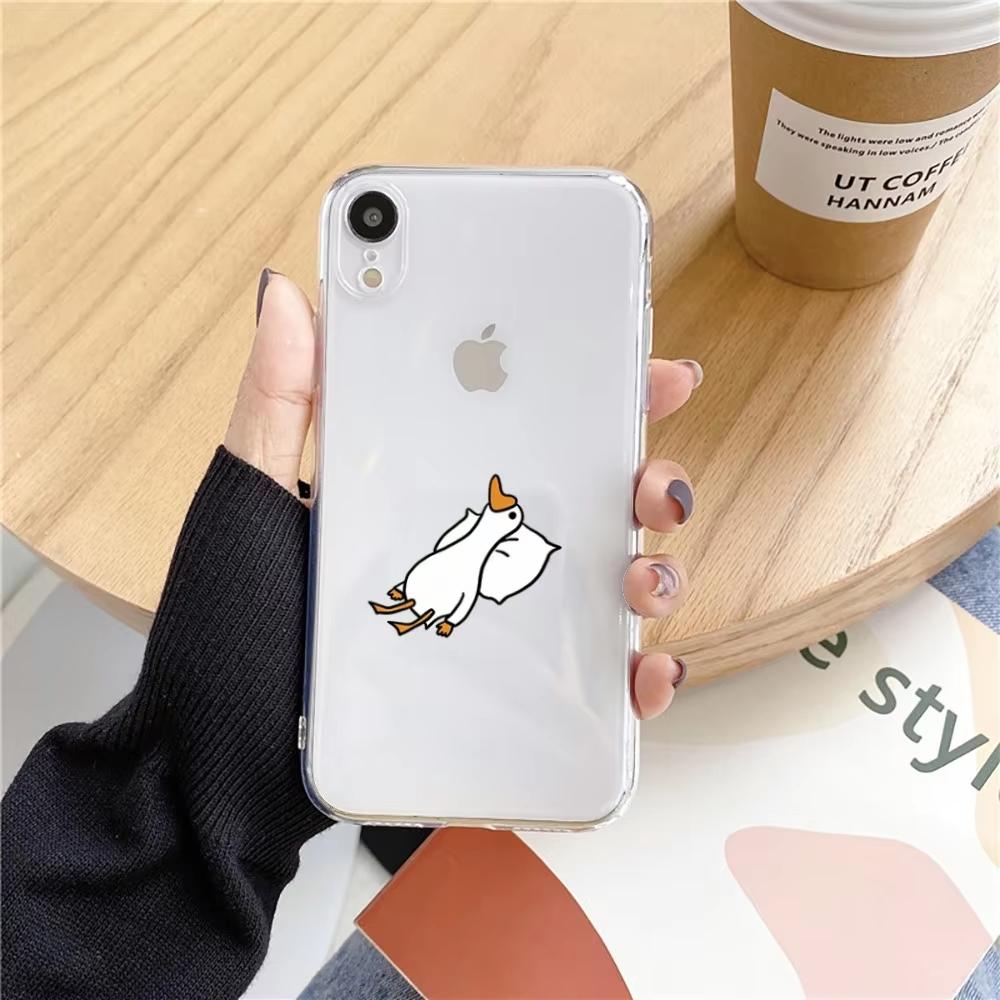 Transparent TPU Phone Case Funny Duck for Oppo Reno14 Reno13 Reno12 Reno11 Reno10 Reno8 Reno7 Reno6 Reno5 F Pro Plus 4G 5G