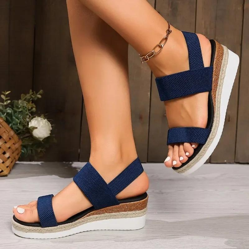 Мода Модные женские сандалии Новые летние повседневные сандалии с открытым носком Уличная спортивная женская обувь больших размеров Удобная пляжная обувь