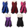 Kids Girls Shiny Ruffle Figure Skating Dance Dress Sleeveless Back Keyhole One-Piece Lyrical Dancewear Dress