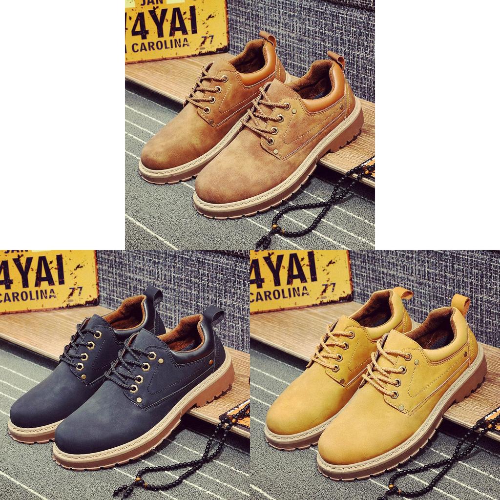 Casual Leather Shoes For Men With Durable Rubber Sole For Spring Autumn Wear