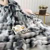 Gradient Bubble Fleece Throw Blanket Cozy Soft Plush Multipurpose Nap Blanket for Bedroom Sofa Faux Rabbit Fur Travel Blankets
