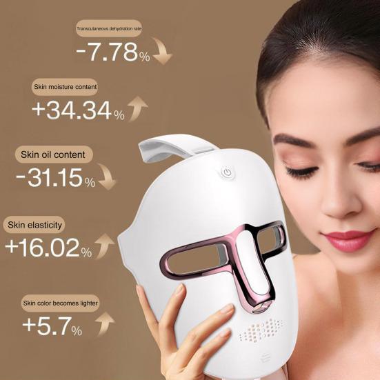 Светодиодная маска для лица, светотерапия, косметический инструмент, 7 цветов, профессиональные многофункциональные многоразовые антивозрастные устройства для лица с твердой кожей для домашнего использования