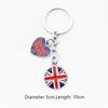 Bag Purse Charm Excellent Quality Key Chain UK Flag Keychain Union Jack Keyring GB British Flag Heart Pendant