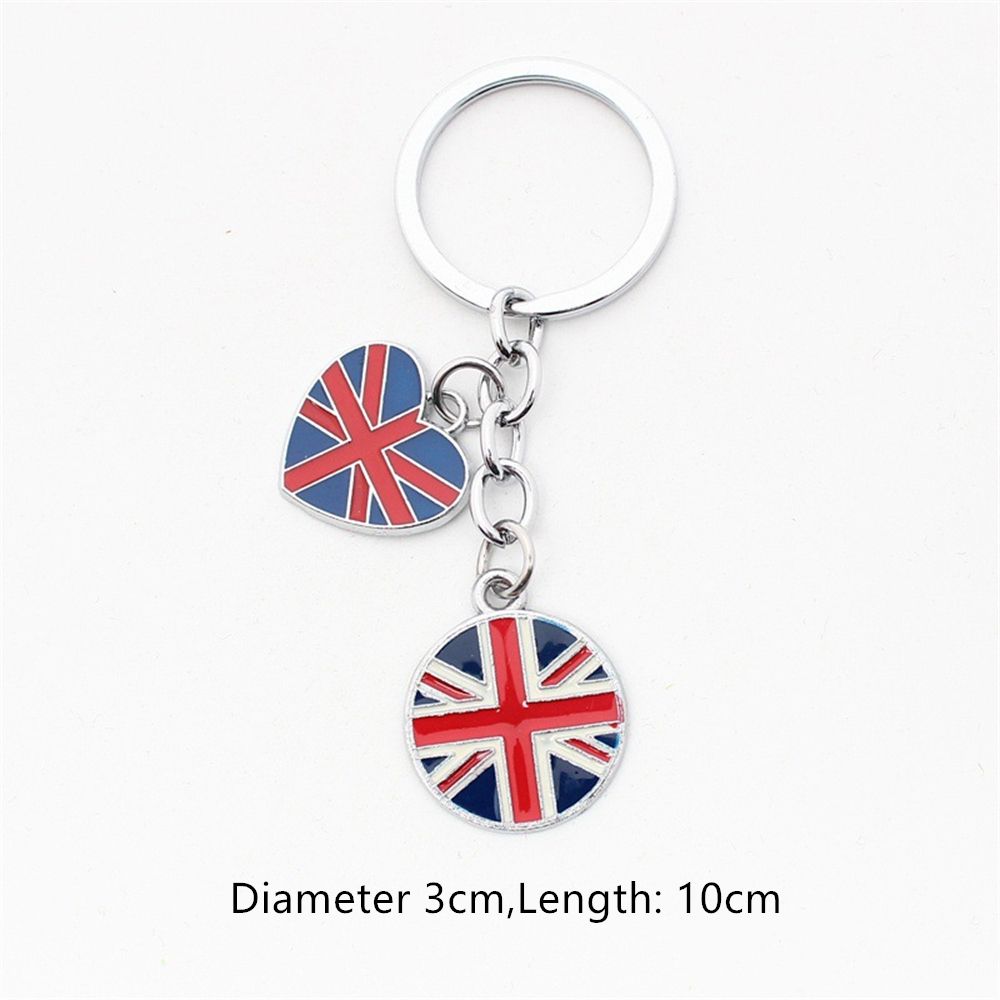 Bag Purse Charm Excellent Quality Key Chain UK Flag Keychain Union Jack Keyring GB British Flag Heart Pendant
