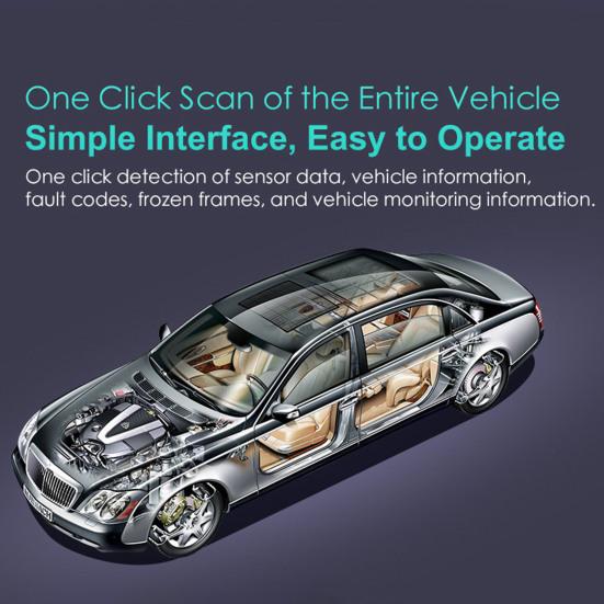 Bluetooth-совместимый сканер OBD2, диагностический инструмент, портативный универсальный беспроводной, простая настройка, автоматическое подключение двигателя автомобиля