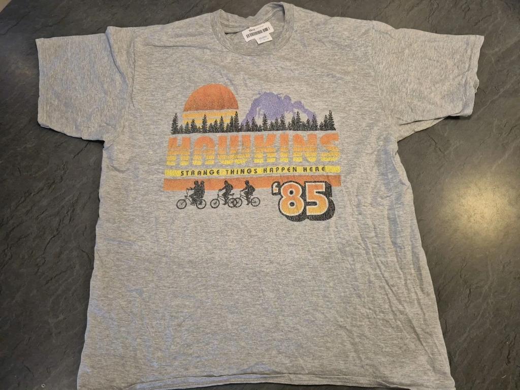 Футболка Stranger Things Vintage 85 The Party Strange Things Happen, Серая, Размер XL