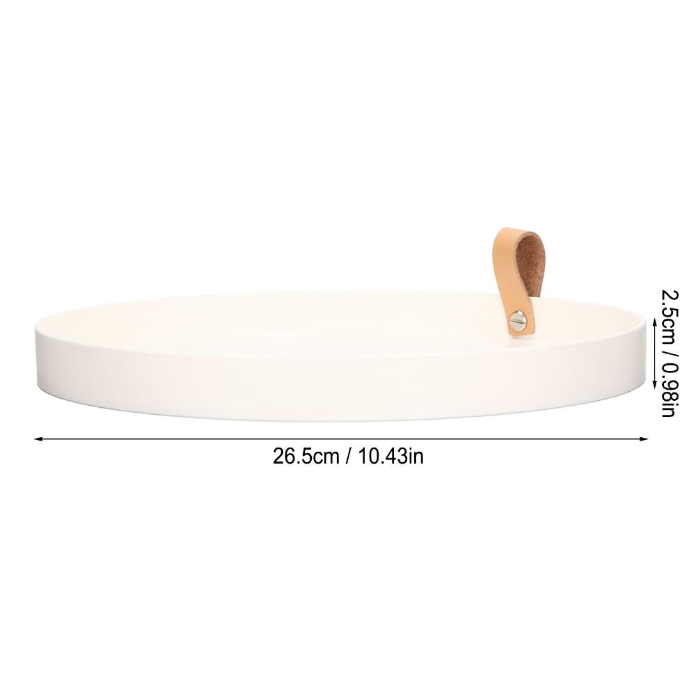 Serving Trays Round Jewelry Dish Simple White Trinket Dish Waterproof ABS Portable Storage Tray Bedroom Table