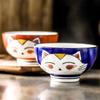 Набор из 2 шт. миска с мультяшным котом, керамическая миска для риса, симпатичная салатница с котенком, подарочная посуда для дома Maneki Neko 4,5 дюйма