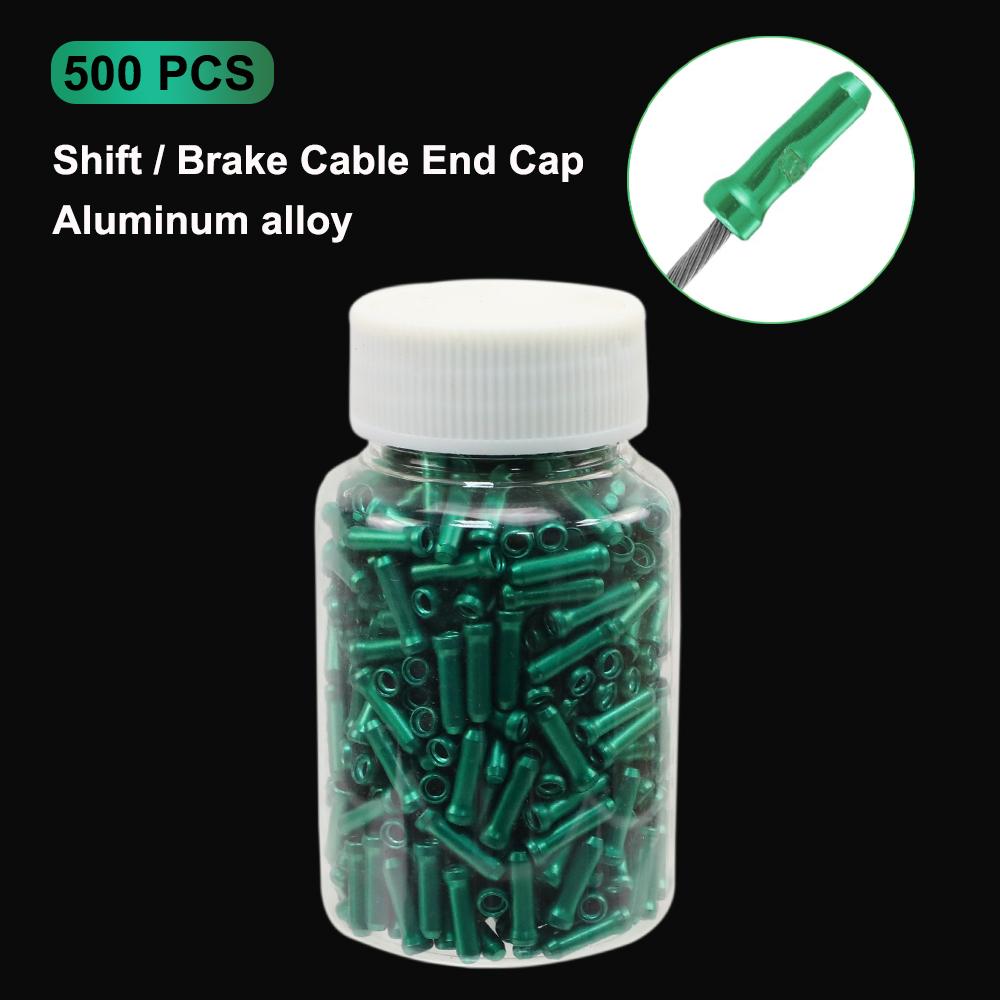 500pcs Bike Shifter Brake Cable End Caps MTB Road Bike Derailleur Wire Tip Multi-color Aluminum Alloy Shift Inner Cable End Cap