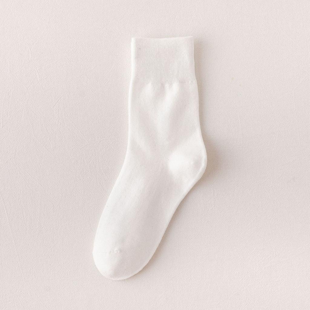 Black And White Socks Women'S Autumn And Winter Tube Socks Japanese Solid Color Calf Socks Cotton Korean Version Knee Socks Zhuji Socks Wome