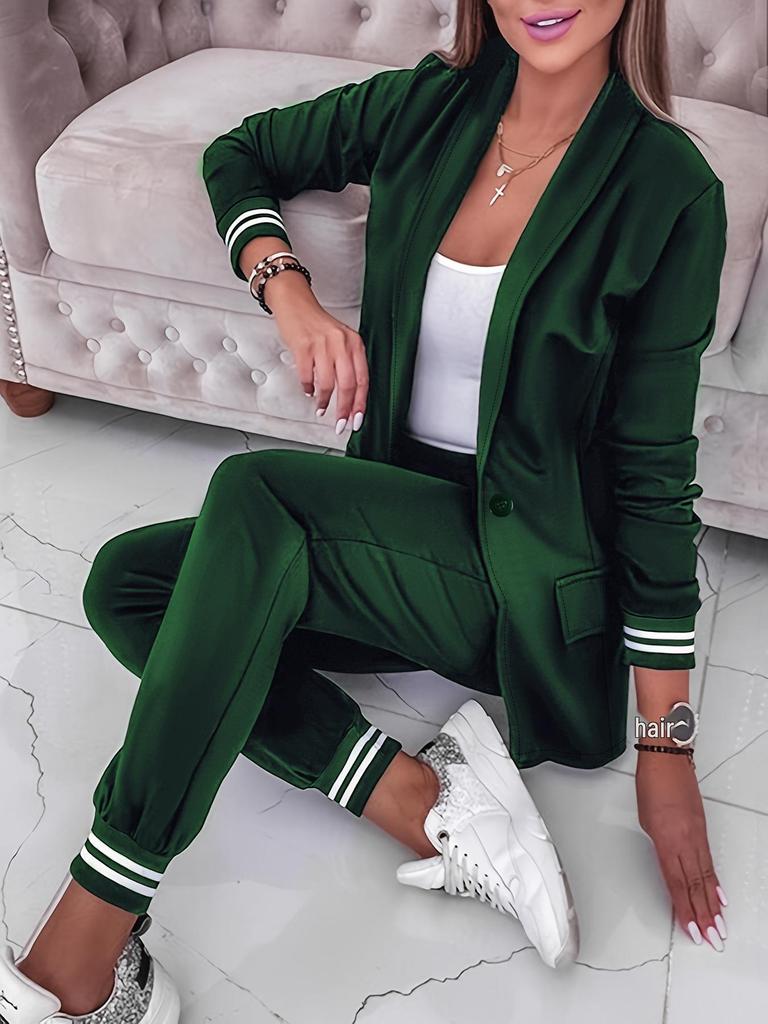 Women's Spring Korean-Style Retro Blazer & Casual Suit Set