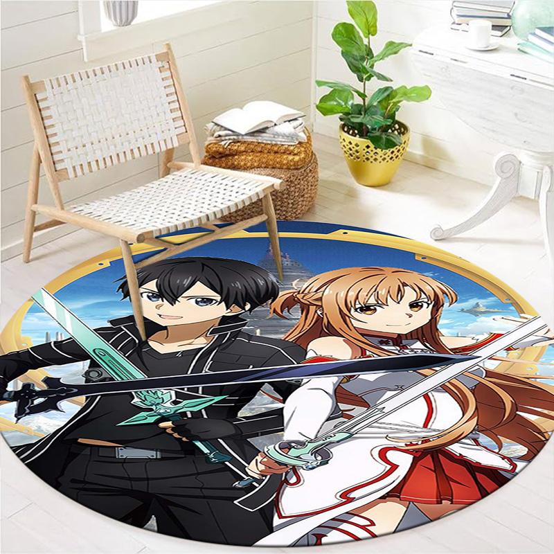 Круглый ковер Vortex Crossing Gate, Ковер для гостиной, спальни, дивана, игровой комнаты, Декор, Нескользящий коврик для пола