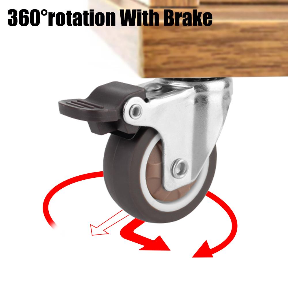 Универсальное роликовое колесо мягкое резиновое колесо 1/2 дюйма для платформы тележка кресло аксессуар поворотный ролик 4 шт мебельный ролик