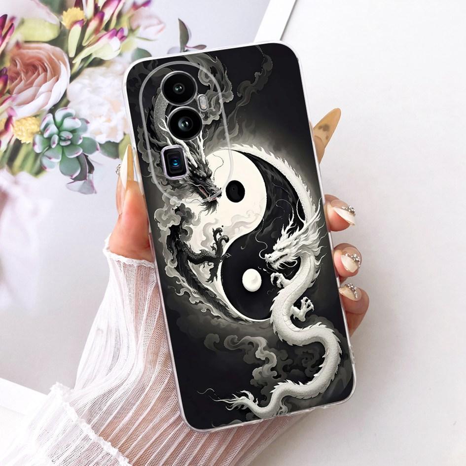Чехол для OPPO Reno 10 Pro Plus Крутой Мультяшный Дракон Задняя Крышка Мягкий Силиконовый Чехол для Телефона Для OPPO Reno 10 Pro+ Reno10 5G Защита