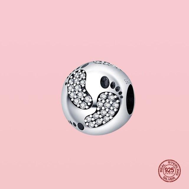 Подвеска из стерлингового серебра 925 пробы, очаровательные бусины для оригинального браслета Panjia, ожерелье, женские украшения