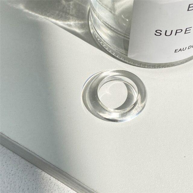 17KM Летние прозрачные квадратные круглые кольца с кристаллами, ювелирные изделия для вечеринки, богемное креативное кольцо нестандартной формы из акриловой смолы для женщин