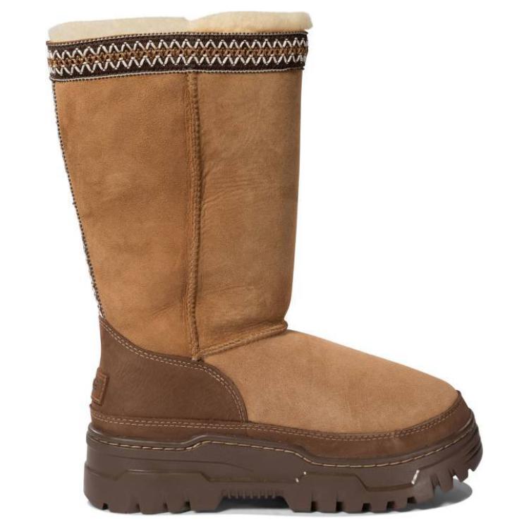UGG Удобные универсальные простые модные короткие зимние сапоги до середины голени женские сапоги бежевые 1158323-CHE
