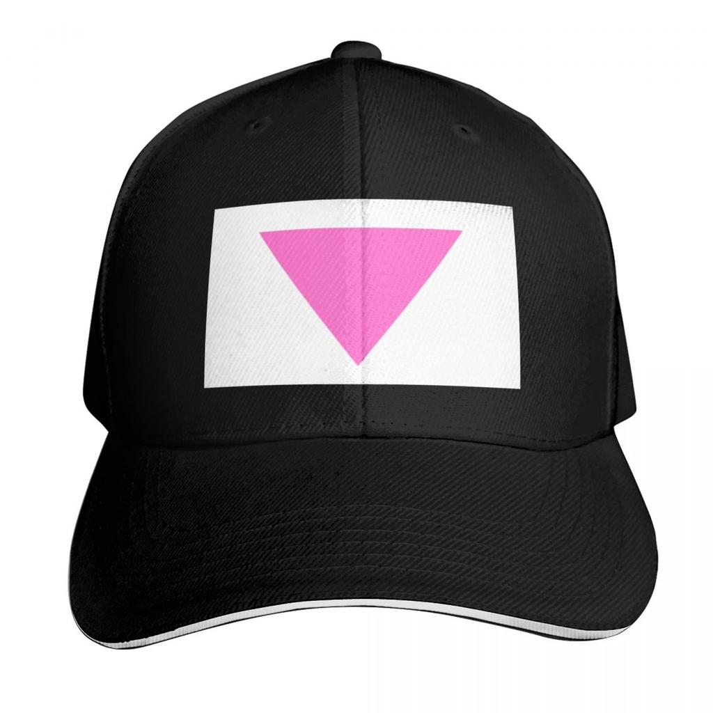 Pink triangle Baseball Cap Winter hat Unisexs big size hat Golf Cap Sunscreen Womens Unisexs