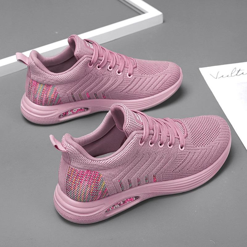 Shoes Women's Spring New Women's Shoes Air Cushion Shoes Flying Woven Casual Sports Shoes Women