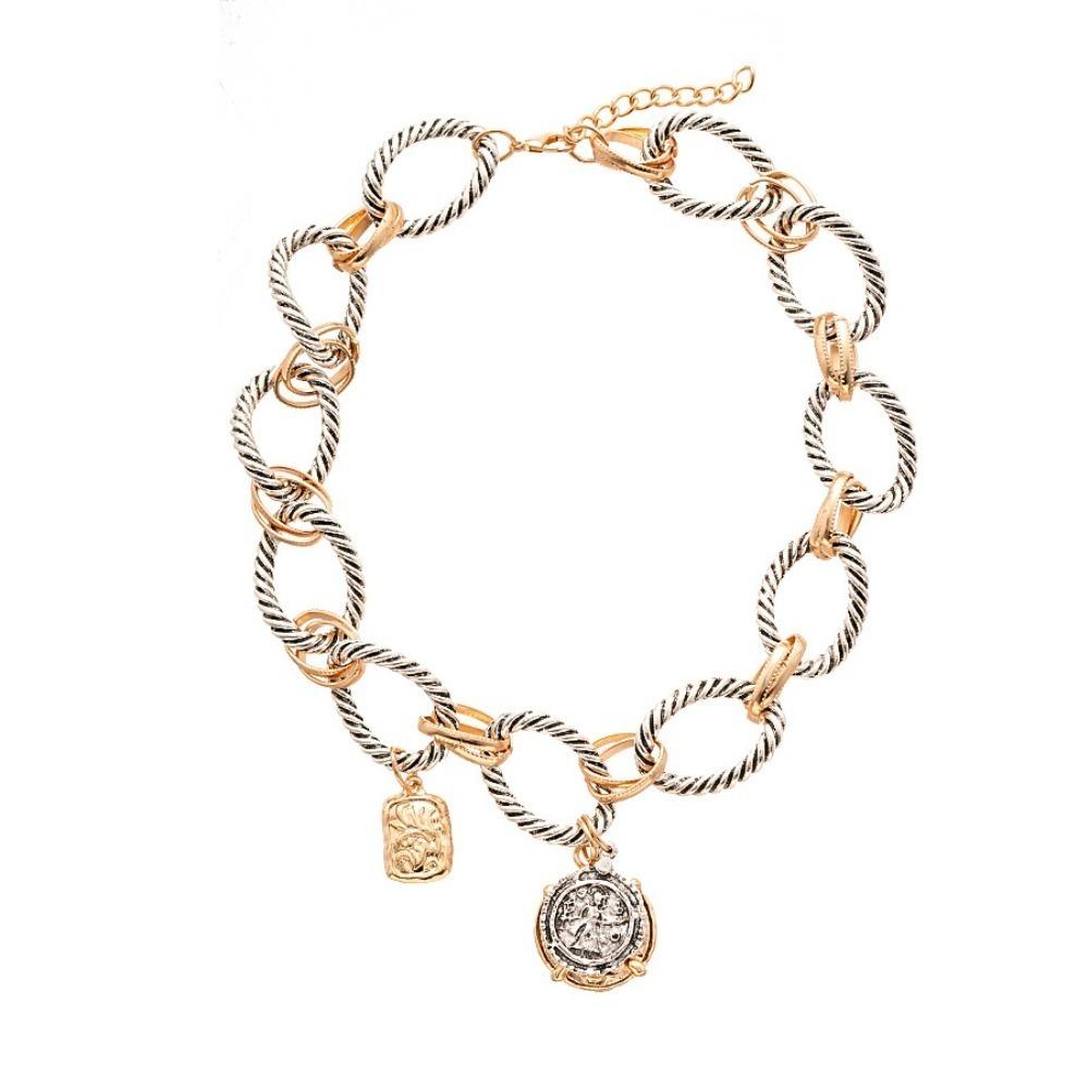 Colored  Pearl Geometric Necklace Cool Choker Necklace Fashion Coin Necklace  Party Wear