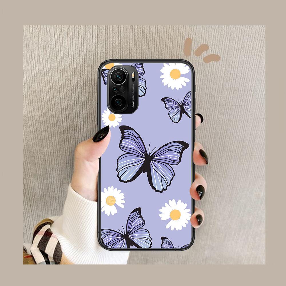 Красивый чехол для телефона с рисунком бабочки для xiaomi redmi POCO F1 F2 F3 X3 Pro M3 9C 10T Lite NFC черный чехол силиконовый задний Prett