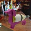 Dachshund Wine Bottle Holder Wooden Dog Shape Beer Bottle Display Stand Organizer Rack Home Restaurant Bar Table Desktop Figurine Decoration