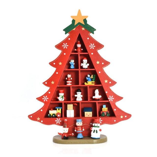 Рождественские украшения Деревянная рождественская елка Креативный макет сцены Украшения Стол Украшение рабочего стола