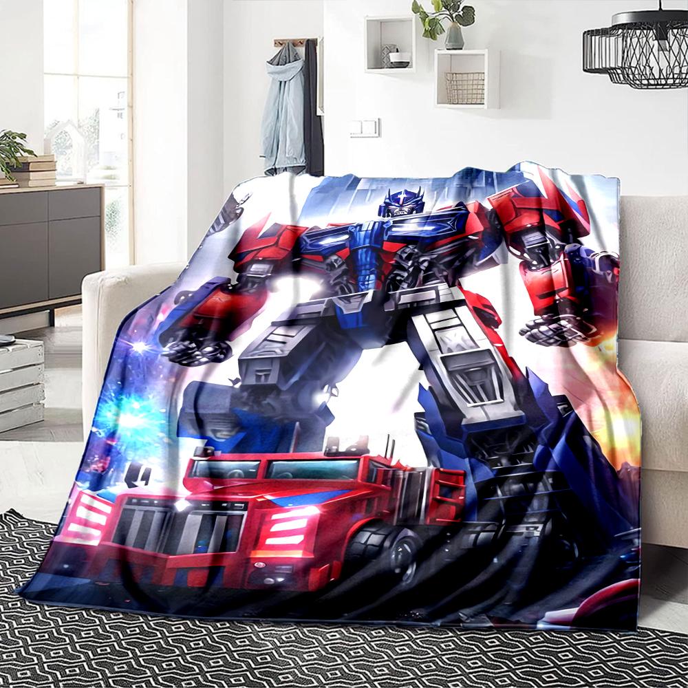 1Pc Transformers Optimus Prime Battle Scene Blanket For Couch Bed Plush Cozy Fuzzy Blanket Super Soft Warm Blankets For Fall And Winter 091879