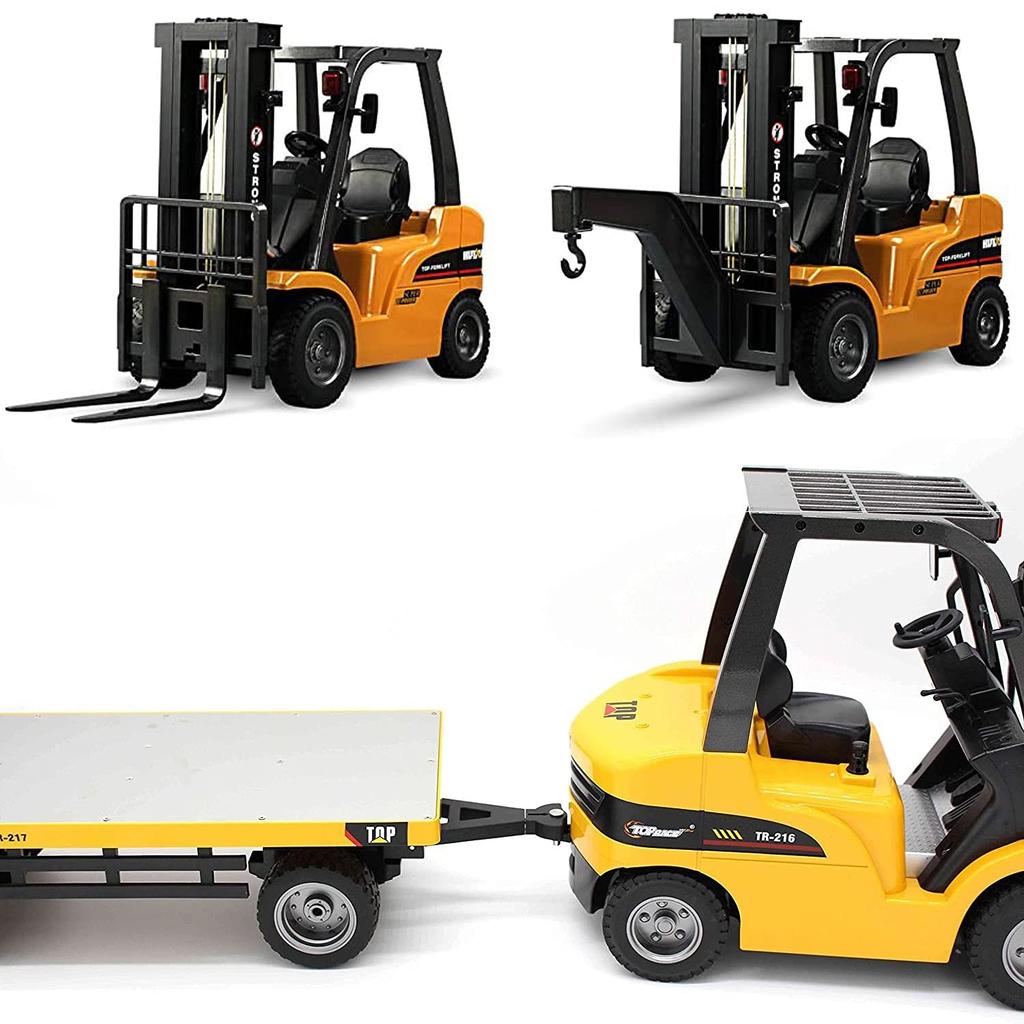 Yitong RC 1:14 2.4G Radio-Controlled 8CH Electric Engineering TruckForklift, Alloy-Reinforced, Multi-Function Truck Model, Large Toy with Grapple