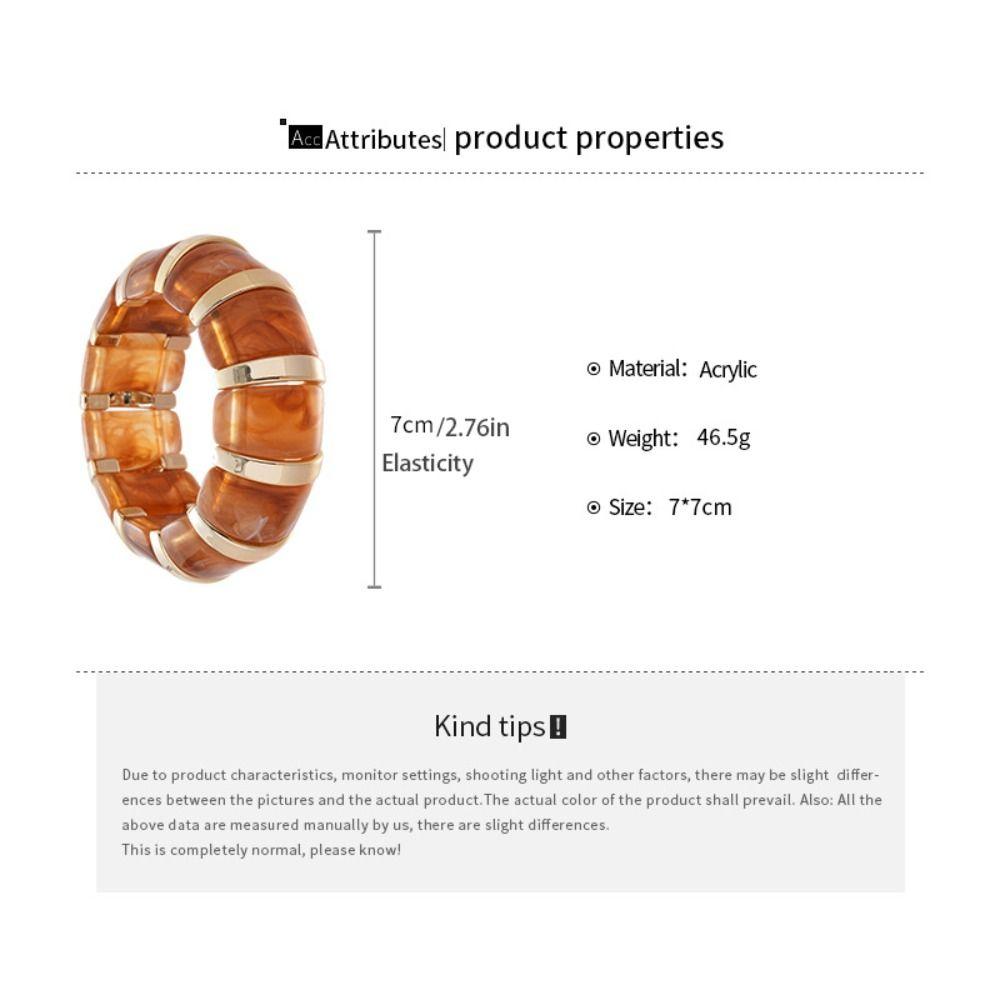 Europe American Style Elastic Bracelet Resin Exaggerated Bracelet Unique Acrylic Bangle  Gift