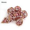 7 Pcs Silver Red Octopus Metal Dice Hollow Metal Polyhedral Dice Set Suitable for Role-Playing RPG  Board Game Card Game