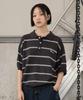 GLACK Gnt016 Mobster Striped Collar Knit (Charcoal Gray)