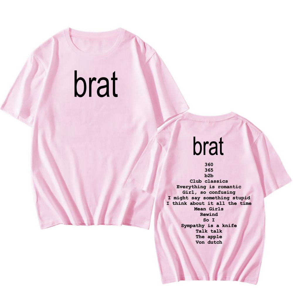 2024 Album Brat Graphic Tshirts Singer Charli XCX  Printing T-shirts Men/Women Hip Hop Streetwear Cotton Short Sleeve Summer Tee