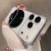 Four Corner Shock Airbag Protection Phone Case for IPhone 17 Air 16 15 14 13 12 Pro Max Mirror Magnetic Bracket Clear Soft Cover
