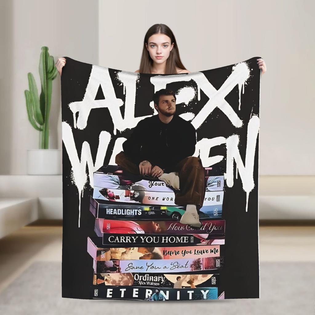 Alex Warren Rapper Blanket Decorative Flannel Bedding Throws For Home Decor Warm Soft Custom DIY Quality Bedspread