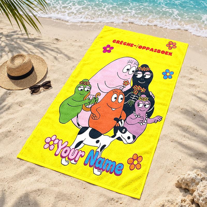 Barbapapa Custom Name Beach towels also serve as bath towels summer essential a musthave for the outdoors the beach and the pool