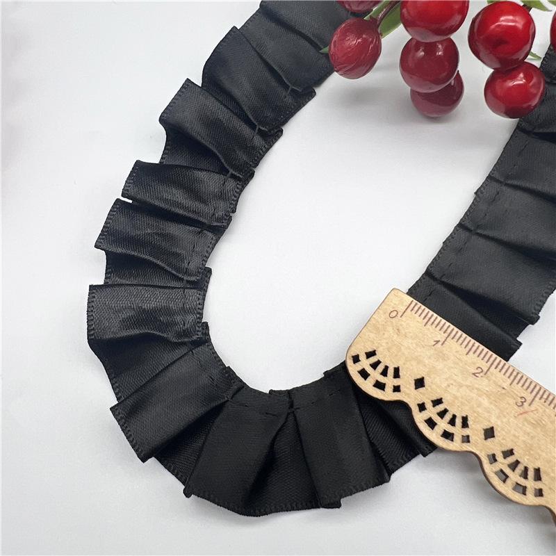 Элегантный и изысканный 4 см двойной складки прозрачный шифон кружево одежда подол одежда DIY аксессуары многоцветный кружевной тесьма ремесла изготовление лент