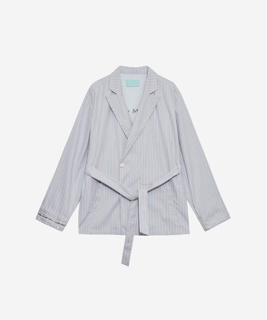 This Is Fine Belted Pajama Double Jacket Sky