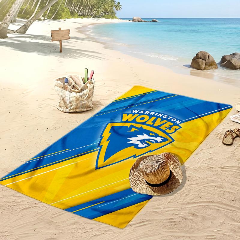 Warrington Wolves Print Beach Towel Soft Portable Quick?dry Towel For Pool Summer Vacation Outdoor Sport