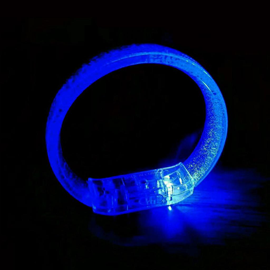2pcs Light Up LED Bracelets Flashing Glowing Wrist Band Blinking Bangle Party Fun&