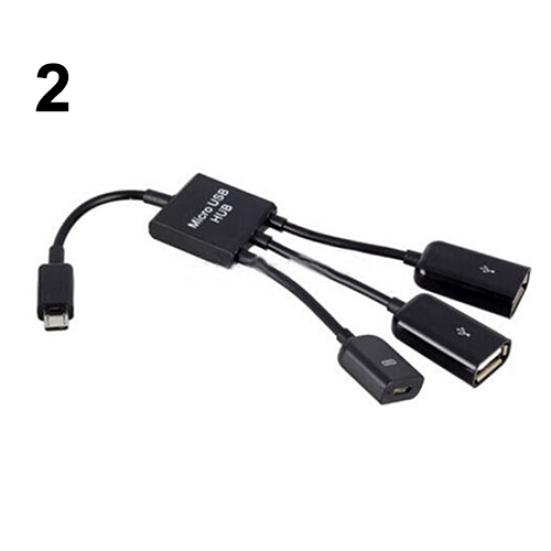 3-в-1 Micro USB Хаб OTG Штекер на Гнездо Двойной USB 2.0 Адаптер Кабель для Samsung