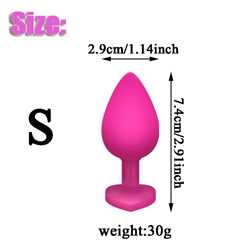 Silicone Anal Plug Set 3 Sizes Heart Jewel Base Soft Butt Plug Trainer Prostate Massager Sex Toy for Women Men Couples