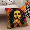 Legendary Jamaican Singer BBob MMarley Cushion Cover Throw Pillow Cover Hidden Button Durable Polyester Chair Cushion